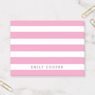 Pink and White Classic Stripes Monogram Post-it Notes
