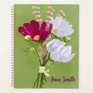 Pink and White Cosmos Bouquet Planner