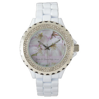 Pink and White Crab Apple Blossoms Wedding Watch