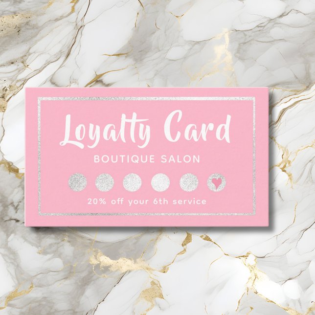 Pink and White Customer Loyalty Card (Creator Uploaded)