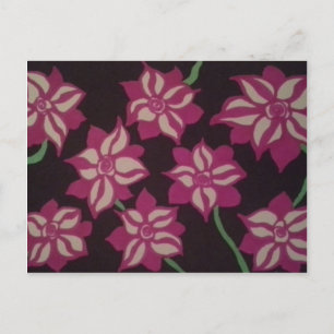 Pink and White Dahlia Pattern Postcard