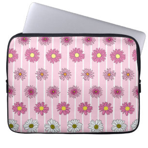 Pink and White Daisies Laptop Sleeve