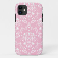 Pink and White Damask