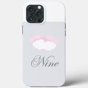 Pink and White Delicate Clouds With Text Nine iPhone 13 Pro Max Case