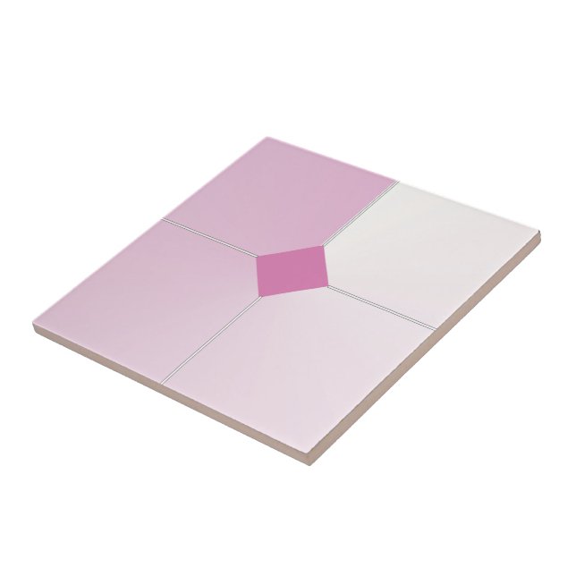 Pink and White Designed Tile (Side)