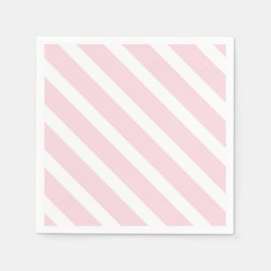 Pink and White Diagonal Striped Pattern Napkin