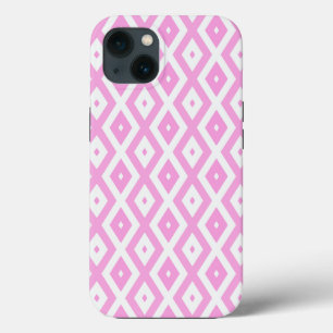 Pink and white diamond pattern Case-Mate iPhone ca 13 Case