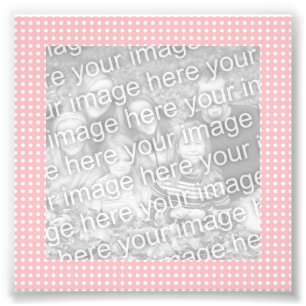 Pink and White Dots Frame Photo Print