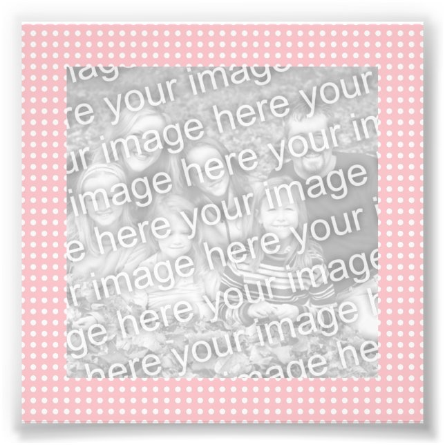 Pink and White Dots Frame Photo Print (Front)