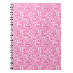 pink and white dots notebook