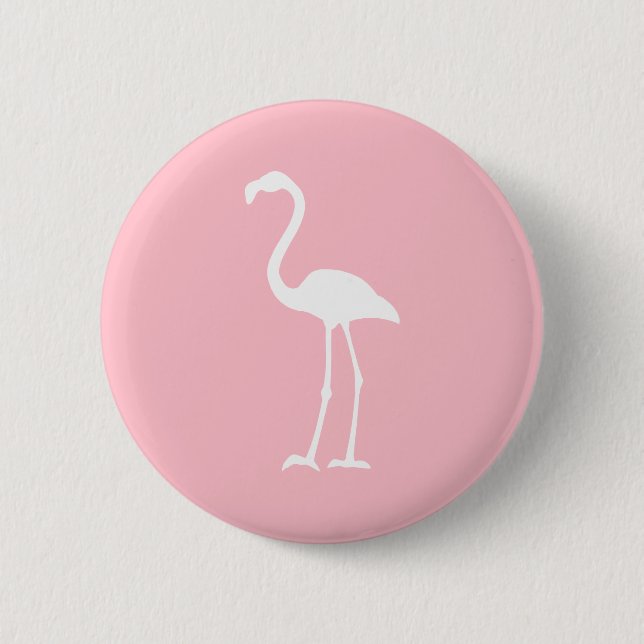 Pink and White Flamingo 6 Cm Round Badge (Front)