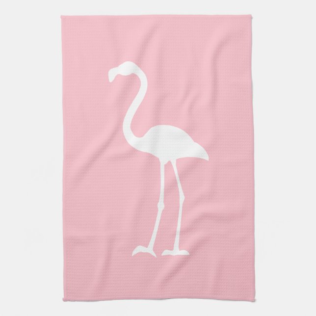 Pink and White Flamingo Tea Towel (Vertical)