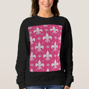 Pink and White Fleur-de-lis Design Sweatshirt