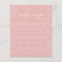 Pink and White Floral Bingo Baby Shower Game