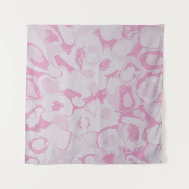 Pink and white floral textile tapestry (Front)