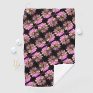 Pink And White Flower Close Up Pattern Golf Towel