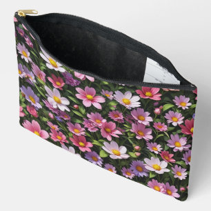 Pink and white flower garden accessory pouch