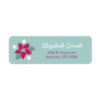 Pink and White Flower Handwritten Address Label