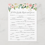 Pink and White Flower Wedding Advice Cards<br><div class="desc">Our pink and white flower fill-in-the-blank advice cards are a fun activity to have a wedding reception or bridal shower. You can change the heading wording if you would like by using Zazzle's "Personalise this template" tool. Be sure to check out our large selection of coordinating items by browsing the...</div>