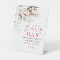 Pink and White Flowers Bubbly Bar