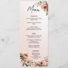 Pink and White Flowers Menu