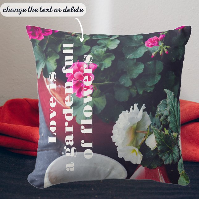 Pink and white garden geranium flowers cushion (Creator Uploaded)
