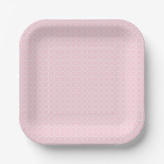 PINK And White Geographic Paper Plate
