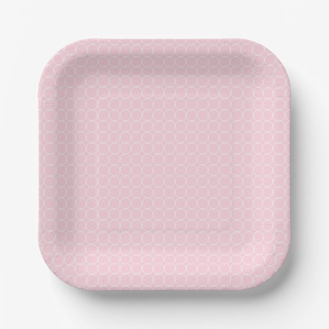 PINK And White Geographic  Paper Plate (Front)