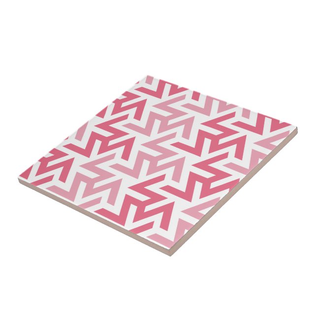 Pink and White Geometric Tile (Side)