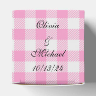 Pink and White Ghingham Custom Party Favours Box