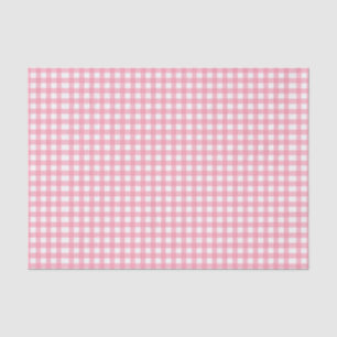 Pink and White Gingham Check Tissue Paper