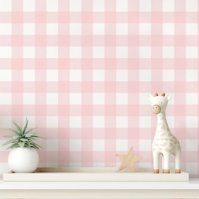 Pink and White Gingham Chequered Wallpaper (Creator Uploaded)