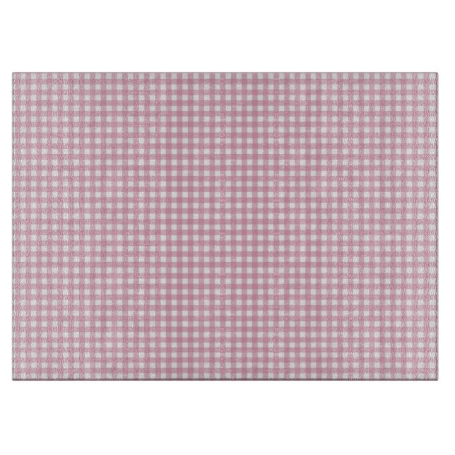 Pink and White Gingham Cutting Board (Front)