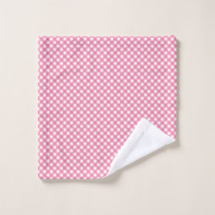 Pink and white gingham-patterned towels