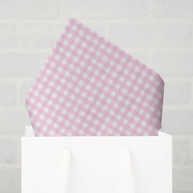 Pink and White Gingham Tissue Paper (Gift Bag)