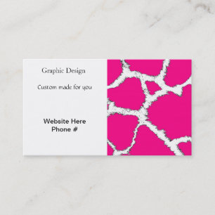Pink and White Giraffe Pattern Business Card