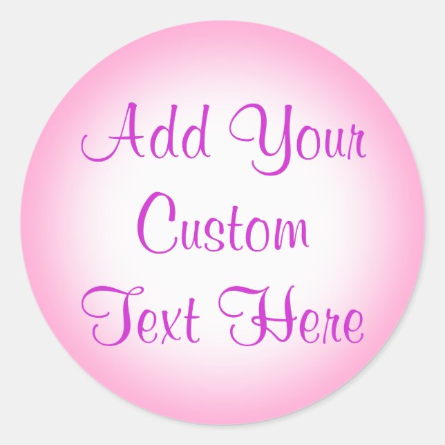 Pink And White Gradient Custom Stickers (Front)