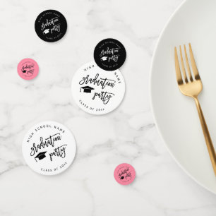 Pink And White Graduation Party Class of Cocktail Confetti