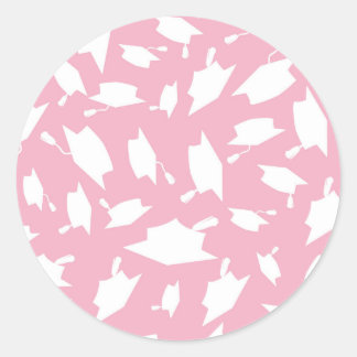 Pink and White Graduation Sticker