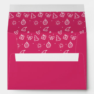 Pink and White Hand Drawn Christmas Envelope