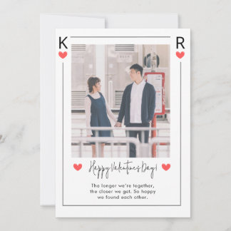 Pink and White Happy Valentine day Holiday Card