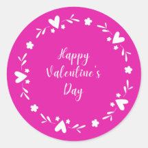 Pink and white Heart Border Happy Valentines Day