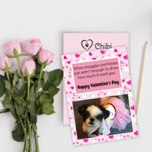 Pink and White Hearts Cute Dog Valentine’s Day