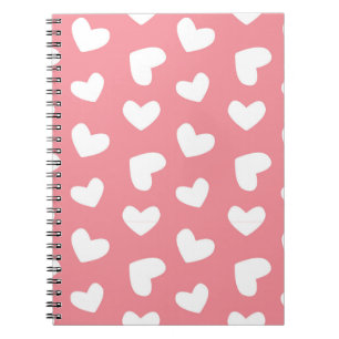 Pink and White Hearts Notebook