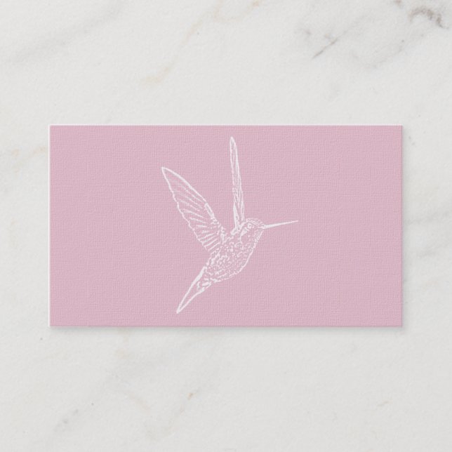 Pink and White Hummingbird Business Card (Front)