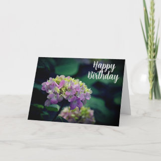 Pink and White Hydrangea Garden Flower Card