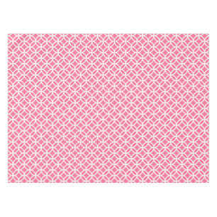 Pink and White Interlinking Circles Tablecloth