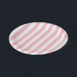 Pink and White Large Size Stripes Paper Plate<br><div class="desc">Pink and white large size stripes pattern,  a simple but elegant design</div>