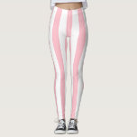 Pink and White Large Size Vertical Stripes Leggings<br><div class="desc">Pink and white large size vertical stripes pattern,  a simple but elegant design</div>