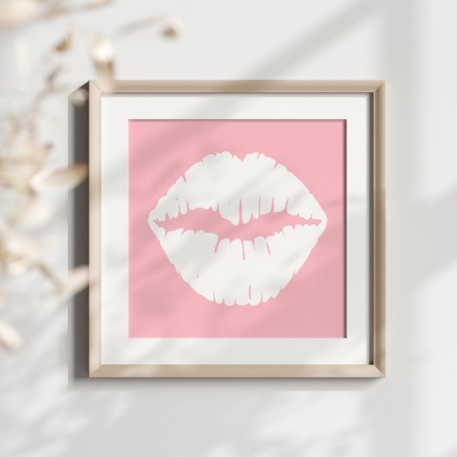 Pink and White Lips Photo Print (You can transfer this design to other gifts and posters.)